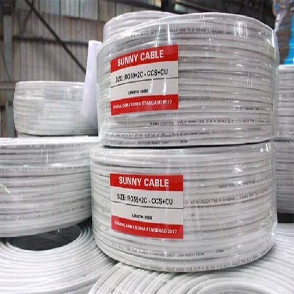Cáp Đồng Trục liền nguồn RG59+2C CCS+CU 305m màu trắng