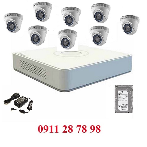 Lắp Đặt Trọn Bộ 8 Camera HIKVISION 2CE568COT
