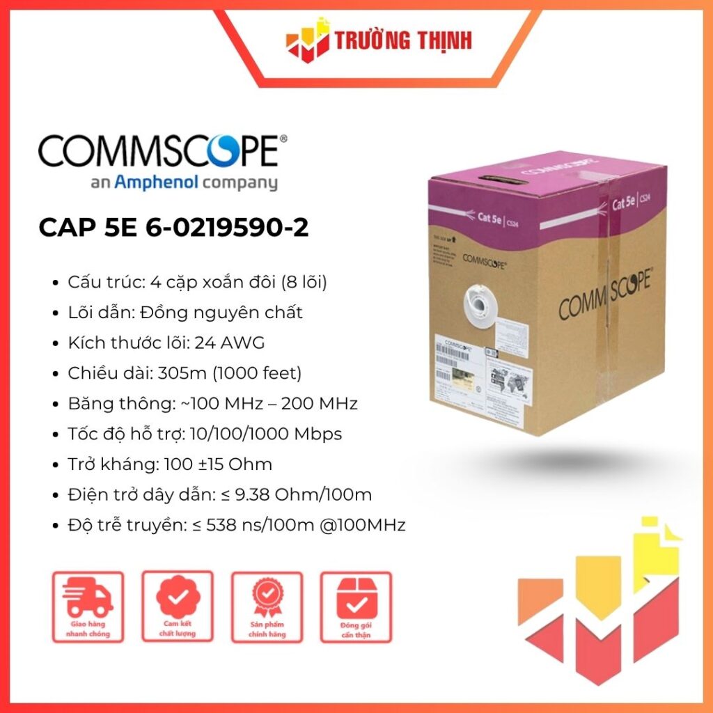 Cáp mạng CommScope Cat5e UTP AMP (6-0219590-2) chính hãng