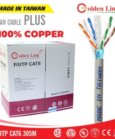 Cáp mạng CAT6 GOLDEN PLUS XÁM TRẮNG (Chống Nhiễu) 2-00104TW