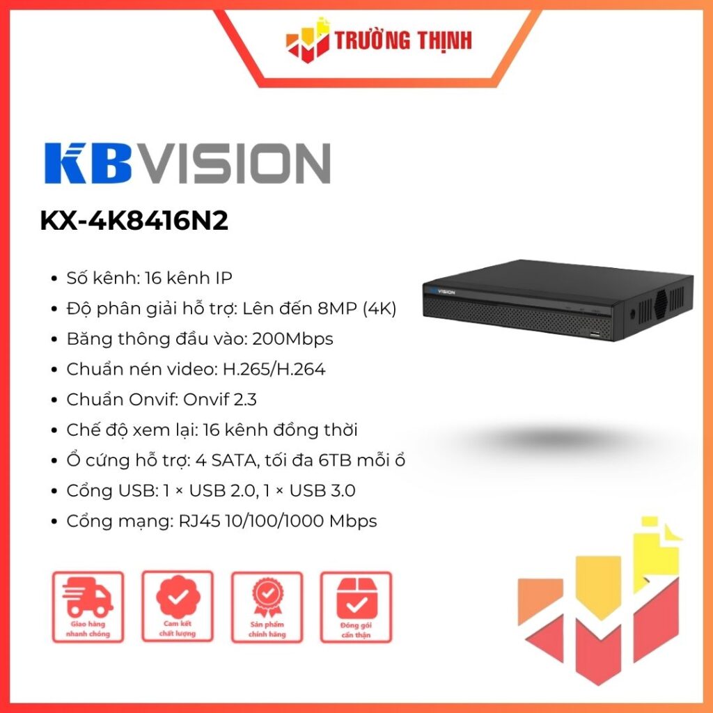 Đầu ghi 16 kênh IP KBVISION KX-4K8416N2