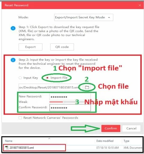 Hướng dẫn reset password camera Hikvision, Đầu ghi hình Hikvision