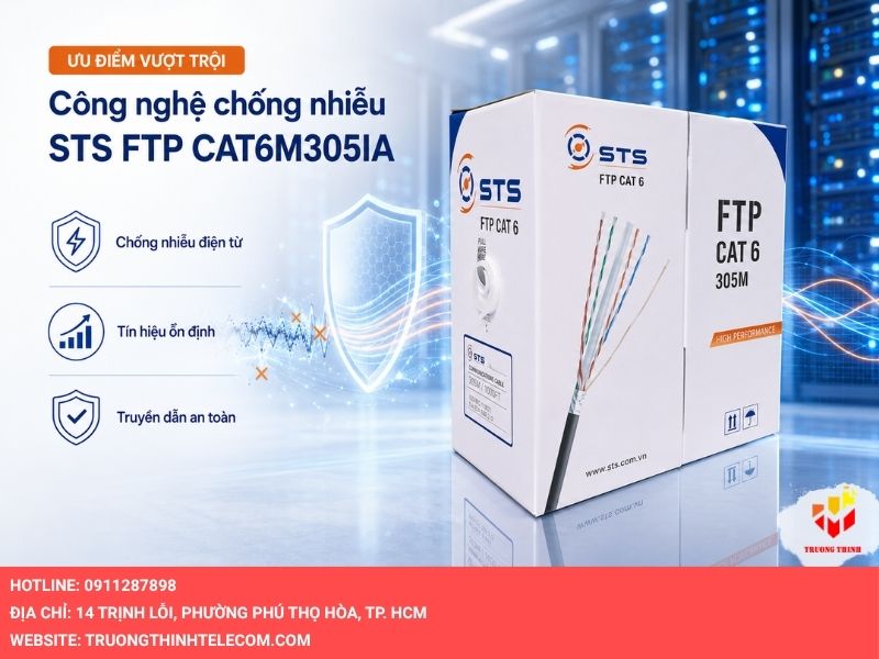 Ưu điểm vượt trội của công nghệ chống nhiễu trên cáp mạng STS FTP CAT6M305IA