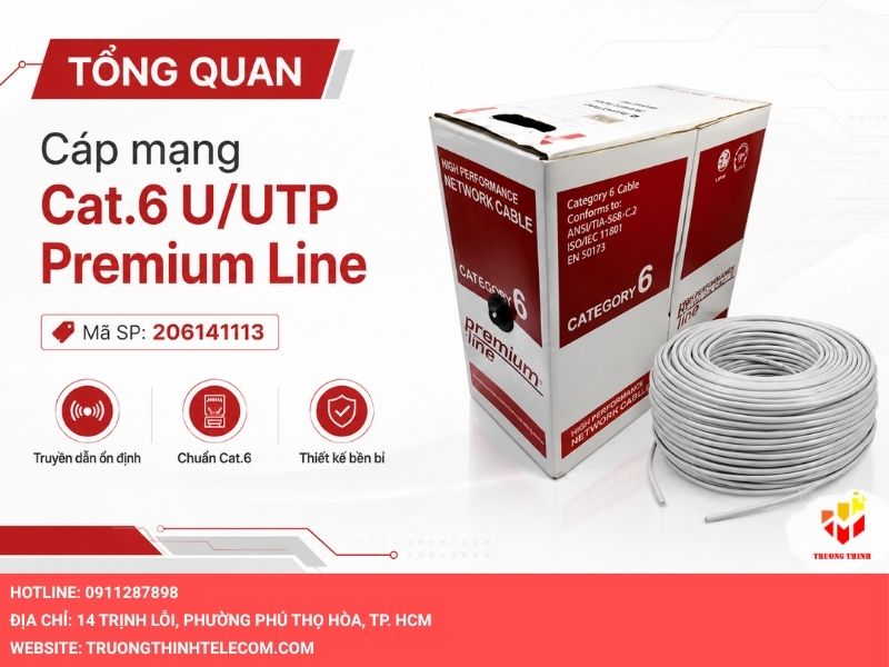 Tổng quan về dòng Cáp mạng Cat.6 U/UTP Premium Line (206141113)