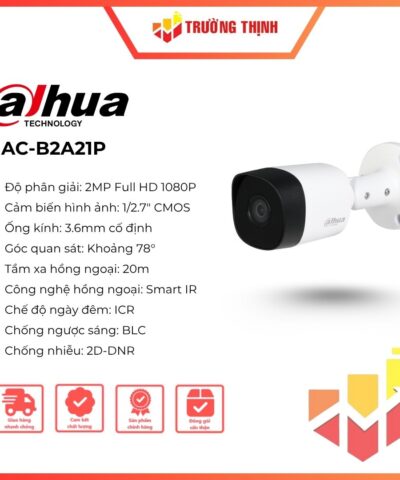 Camera HDCVI Cooper DAHUA HAC-B2A21P 2MP Full Color