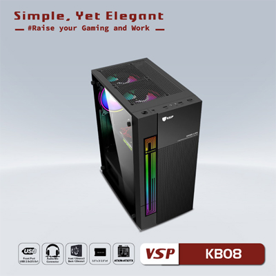 Case KB08 Đen Gaming (ATX)