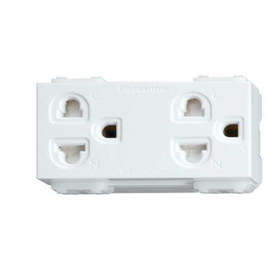 2 ổ cắm 3 chấu có màn che SCUE2