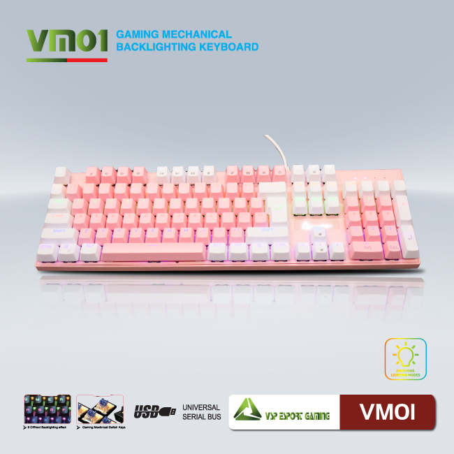 Phím Cơ VSP VM01 - Trắng Hồng