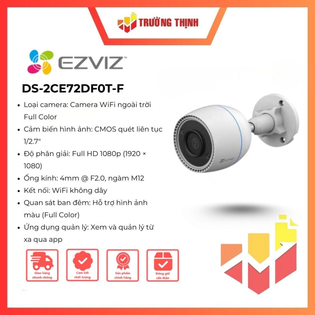 Camera EZVIZ CS-H3C-R100-1K2WFL IP67 full color 2MP