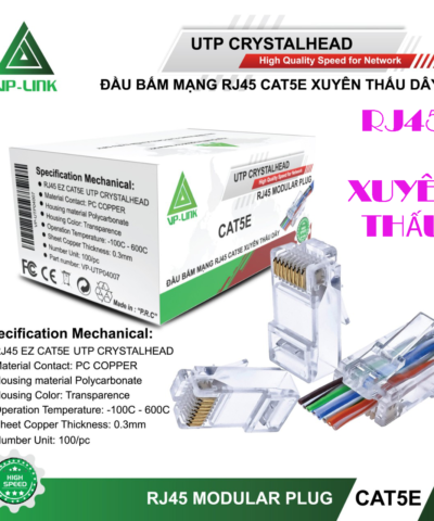 Đầu RJ45 VP-Link CAT5E Xuyên Thấu