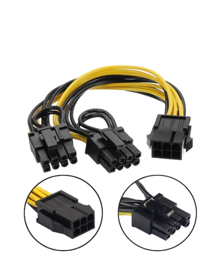 Cáp Nguồn 6PIN Male - 2 Đầu 8PIN(6+2) Male
