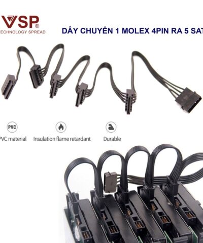 Cáp Chuyển 4pin - 5 Cổng Sata