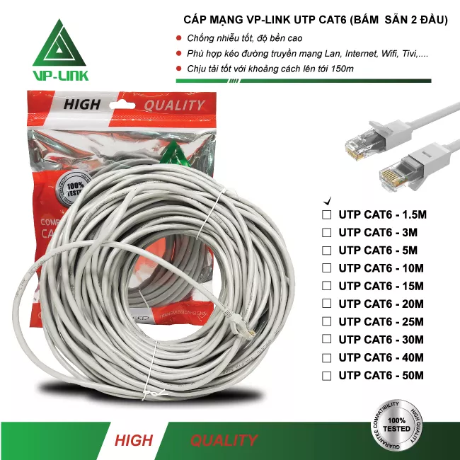 Cable Lan VP-Link Cat 6E - 50m