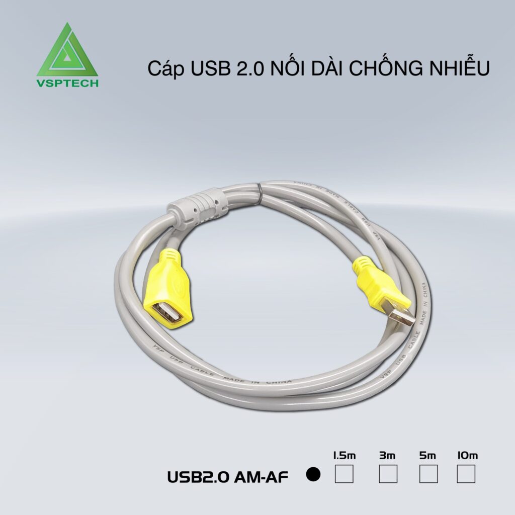 Cáp USB Nối dài VSPTECH 2.0 Chống Nhiễu (1.5m)