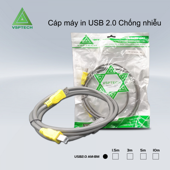 Cáp USB Máy in VSPTECH 2.0 Chống Nhiễu (5m)