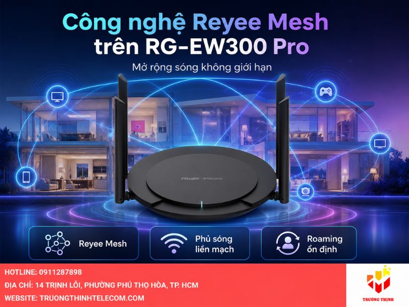 Công nghệ Reyee Mesh trên RG-EW300 Pro mở rộng sóng không giới hạn