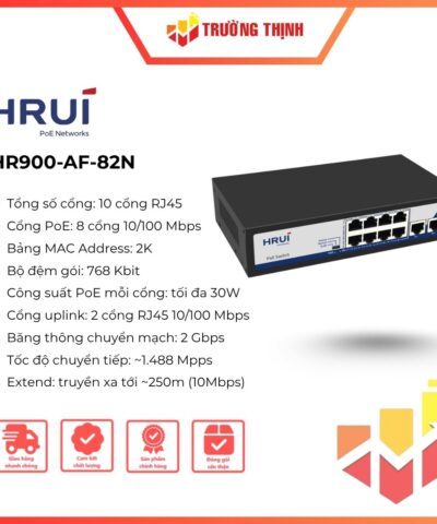 Switch POE Gigabit Hrui 8 Port HR900-AF-82N 100Mbps
