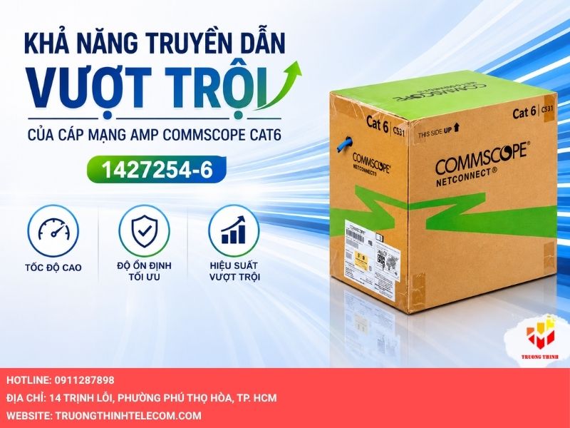 Khả năng truyền dẫn vượt trội của Cáp mạng AMP Commscope CAT6 1427254-6