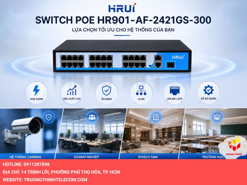 Tại sao nên sử dụng Switch PoE HR901-AF-2421GS-300 cho hệ thống của bạn?