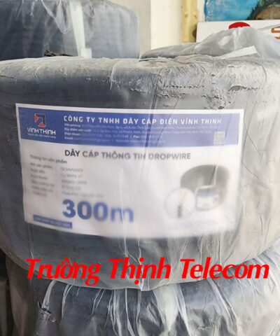 Cáp viễn thông Vĩnh Thịnh 4 lõi 1 tim 300m có cường lực 26AWG/2PRS