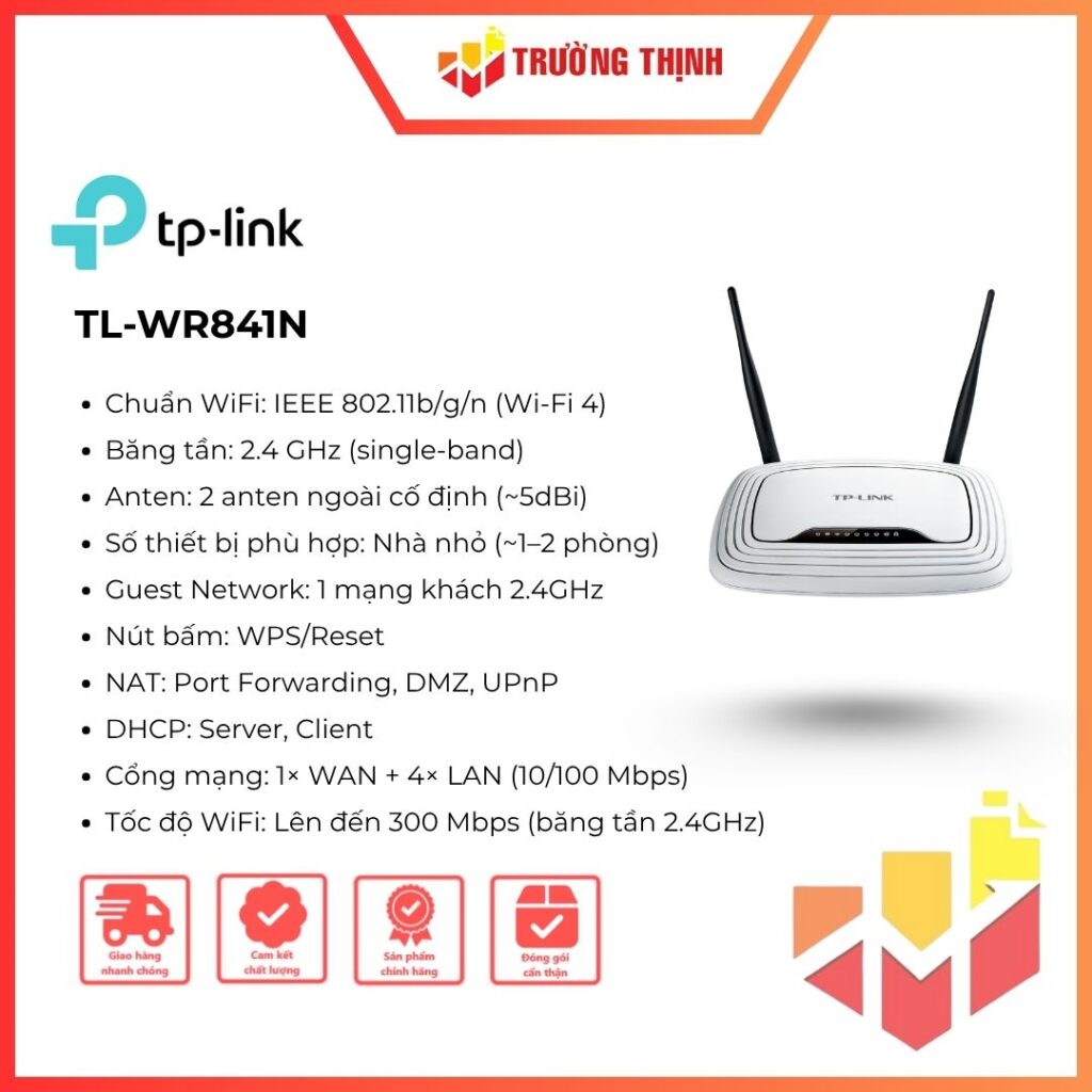 Bộ phát wifi TP-Link TL-WR841N Wireless chuẩn N tốc độ 300Mbps