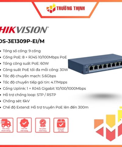 Switch thông minh PoE 8 cổng HIKVISION DS-3E1309P-EI/M