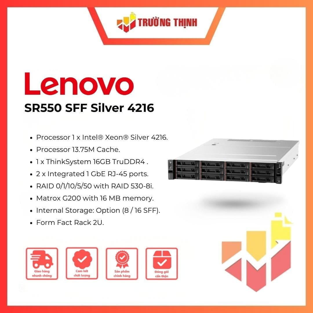 Máy chủ Lenovo ThinkSystem SR550 SFF Silver 4216