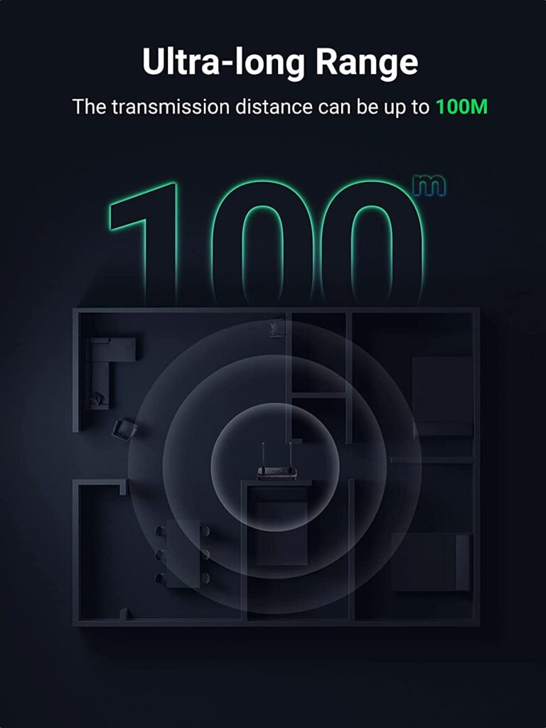 Bộ nhận và phát Bluetooth 5.0 aptX 100M hỗ trợ cổng 3.5mm, Optical Ugreen 20140