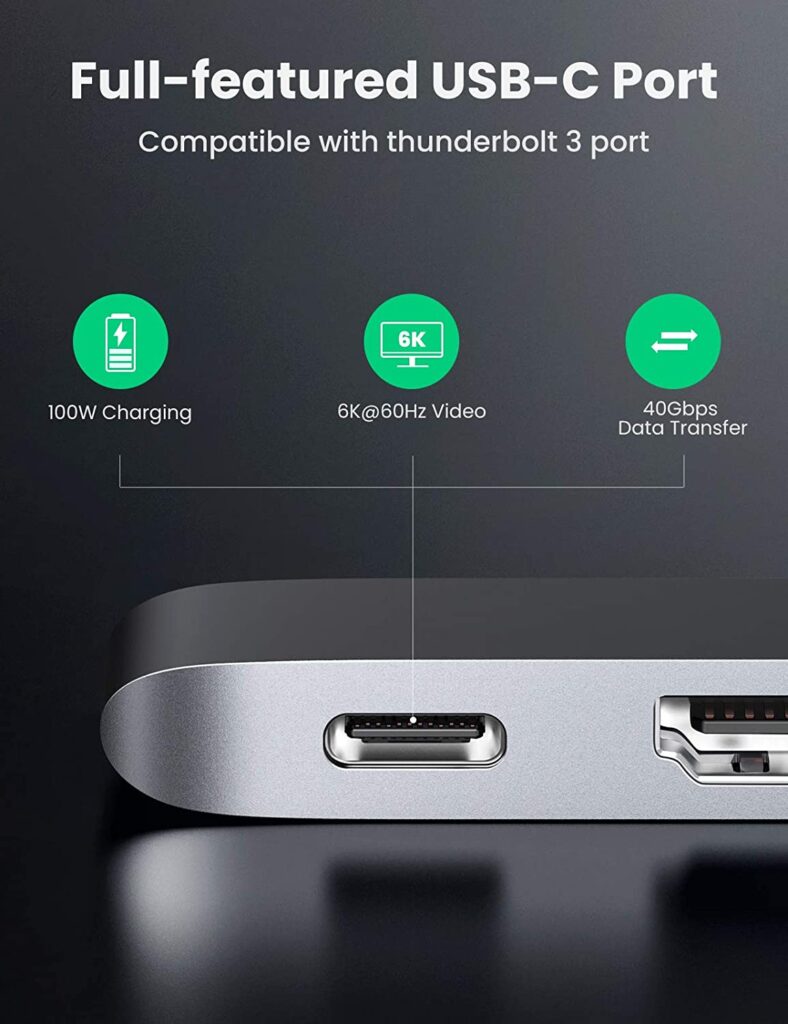 Bộ chuyển Ugreen 60559 USB-C sang HDMI + Hub USB 3.0 + USB-C