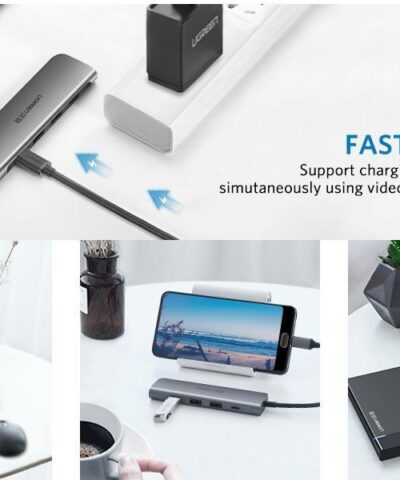 Bộ  chuyển Ugreen 50209 USB-C sang HDMI + 3 cổng USB3.0
