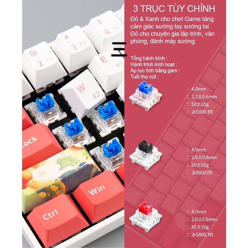Bàn phím cơ Newmen GM610 Cherry