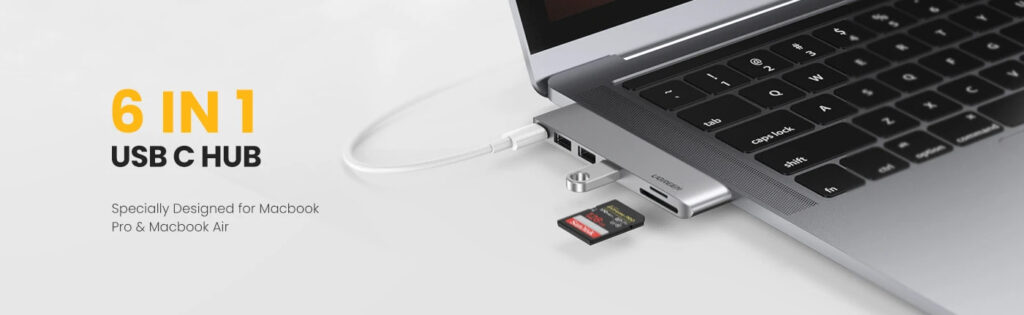 Bộ chuyển đổi Ugreen 60560 Type C Sang USB+SD/TF+PD