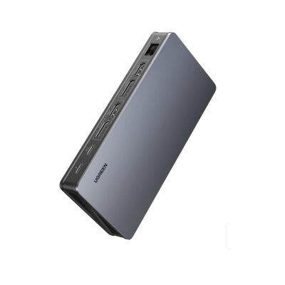 Bộ chuyển đổi Ugreen 90912 USB-C sang 2*USB 3.1 + 1*USB-C + 2*HDMI + 2*DP1 + RJ45 Gigabit + PD