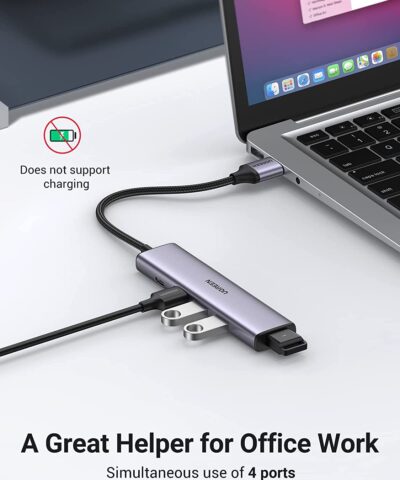 Bộ chia Ugreen 20805 USB 3.0 Type-A ra 4 cổng USB 3.0 (hỗ trợ nguồn Type-C)