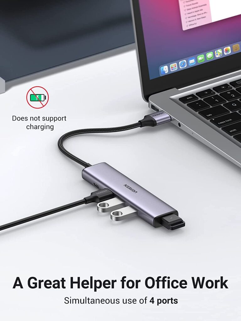 Bộ chia Ugreen 20805 USB 3.0 Type-A ra 4 cổng USB 3.0 (hỗ trợ nguồn Type-C)