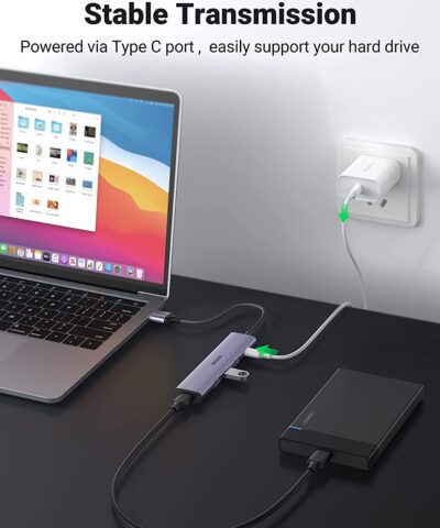 Bộ chia Ugreen 20805 USB 3.0 Type-A ra 4 cổng USB 3.0 (hỗ trợ nguồn Type-C)