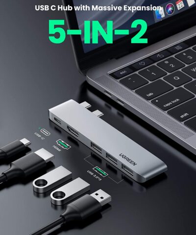 Bộ chuyển Ugreen 60559 USB-C sang HDMI + Hub USB 3.0 + USB-C