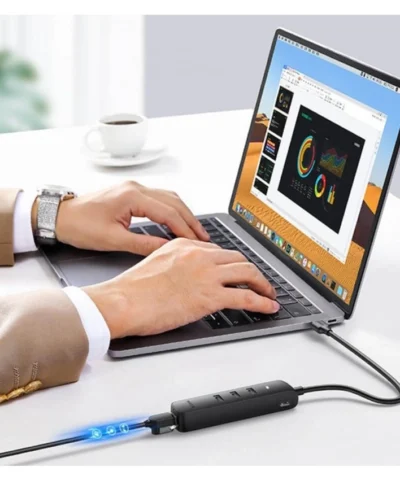 Bộ chia Ugreen 20984 USB 2.0 ra 3 cổng USB 2.0 + Lan 100Mbps
