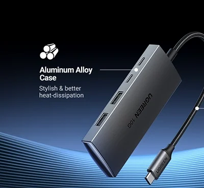 Bộ chia Ugreen 30758 USB Type-C ra 2 USB Type-C và 2 USB Type-A 3.1