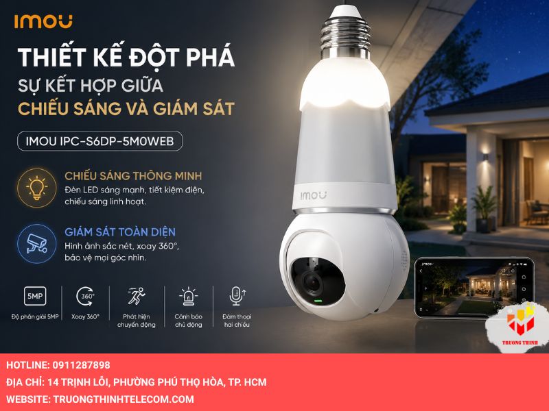 Thiết kế đột phá sự kết hợp giữa chiếu sáng và giám sát của camera Imou IPC-S6DP-5M0WEB
