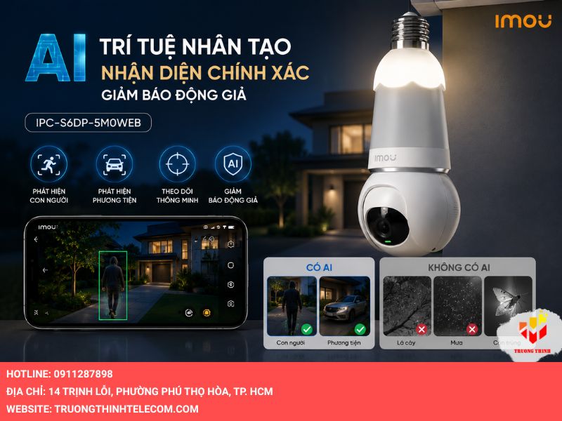 Trí tuệ nhân tạo AI của IPC-S6DP-5M0WEB nhận diện chính xác, giảm báo động giả