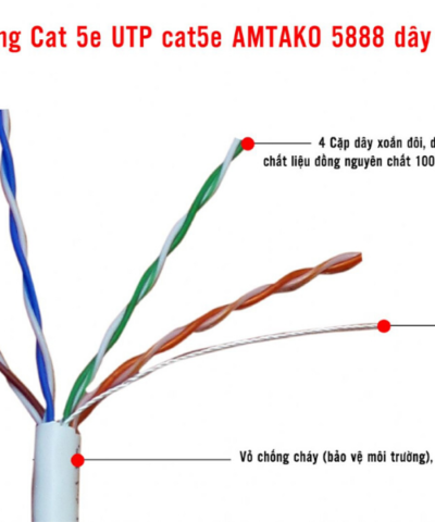 Cáp mạng Cat5e UTP AMTAKO 5888 dây trắng 305m
