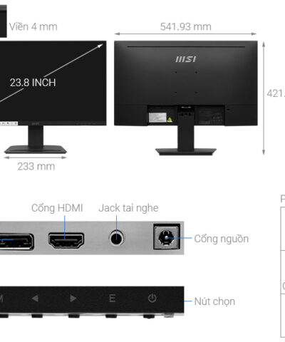 Màn hình LCD MSI PRO MP243X ( FHD/IPS/100HZ/1MS/LOA)
