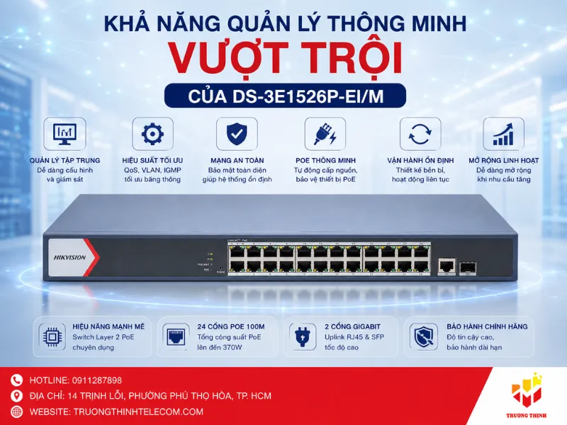 Khả năng quản lý thông minh vượt trội của DS-3E1526P-EI/M