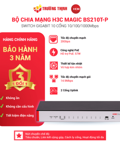 Switch 10 Cổng PoE Gigabit H3C Magic BS210T-P