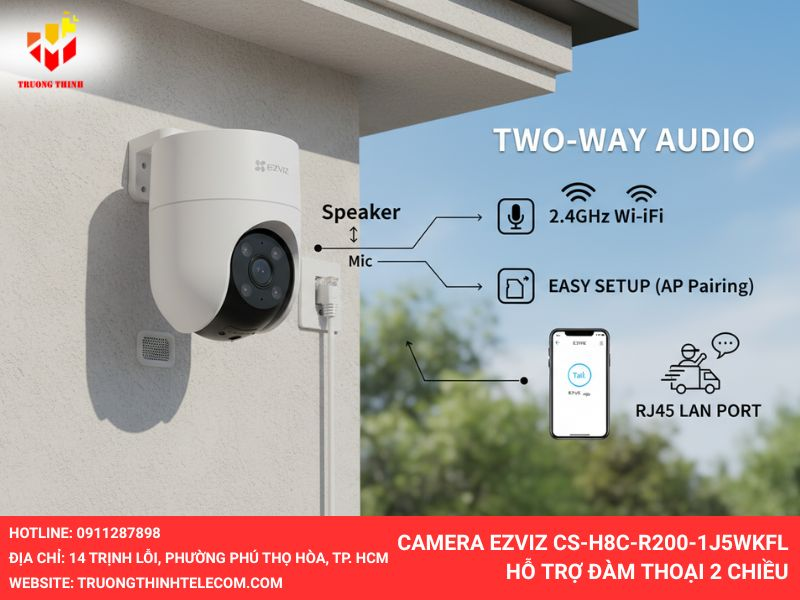 Camera Ezviz CS-H8c-R200-1J5WKFL hỗ trợ đàm thoại 2 chiều
