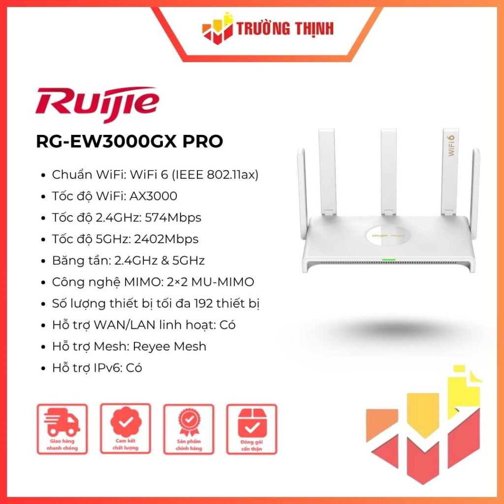 Router Wi-Fi 6 Ruijie RG-EW3000GX PRO Dual-band Gigabit