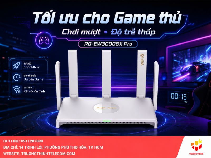Tính năng tối ưu hóa dành riêng cho Game thủ của RG-EW3000GX Pro