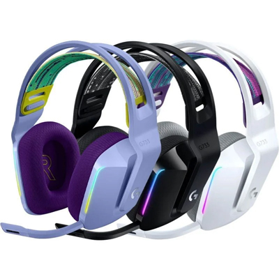 HEADSET LOGITECH G733 LIGHTSPEED WIRELESS RGB GAMING (BLACK/WHITE/LILAC)