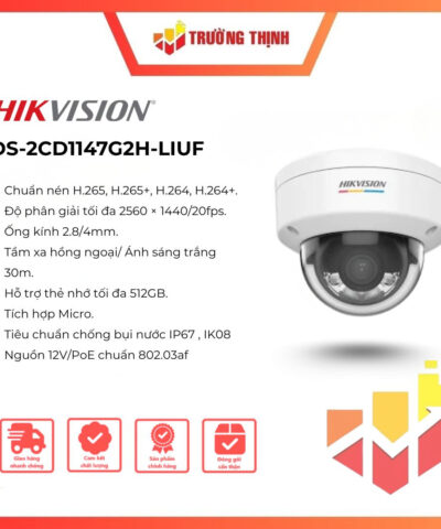 Camera IP Colorvu 4MP Hikvision DS-2CD1147G2H-LIUF